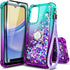 NZND Designed for Galaxy A15 Case, Samsung A15 4G/A15 5G Phone Case, Glitter Floating Liquid Waterfall Cute Case with Tempered Glass Screen Protec...