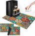 Boho Coffee Mat for Countertops, Colorful Talavera Modern Dish Drying Mat 2 Pcs for Kitchen Coffee Bar Accessories Fit Under Coffee Maker Espresso...