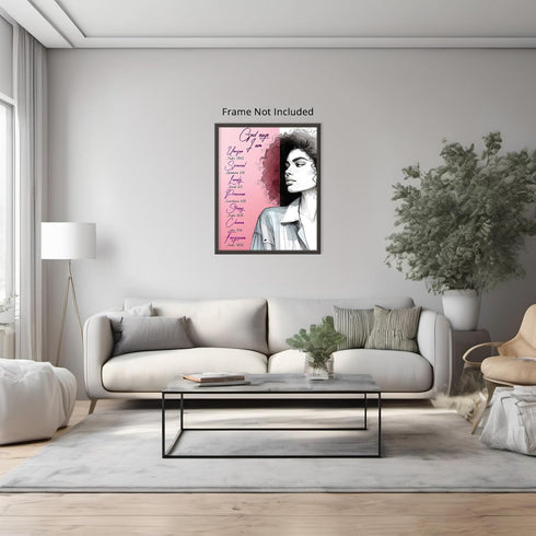 Posterizer 1 pcs-God says i'm strong and unique-Bible verse-Religious Posters-Inspirational Women's Art-Gifts for Christians-Decor for Home & Offi...