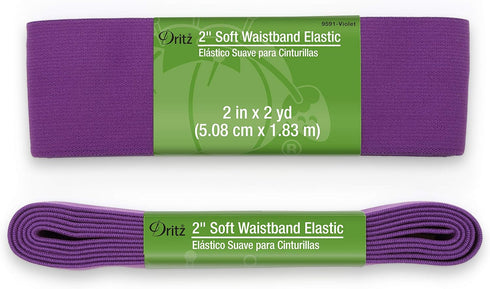 Dritz 2", 2 yd Soft Waistband Elastic, Violet...