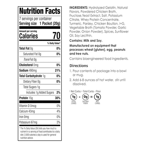 BariWise Protein Soup Mix, Chicken Bouillon, Gluten Free, Low Carb & Keto Friendly (7ct)...