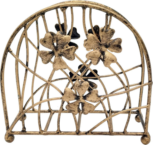 Antique Bronze Metal Floral Petals & Branches Tabletop Napkin Holder, Freestanding Tissue Dispenser...