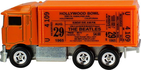 Hot Wheels Premium Toy Truck, 1:64 Scale Die-Cast Beatles Semi Replica with Hollywood Bowl Ticket deco, for Pop Culture Fans...