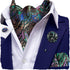 Hi-Tie Men's Cravat And Flower Lapel Pin Set Jacquard Silk Ascot Handkerchief Cufflinks For Wedding Party Daily Dress...