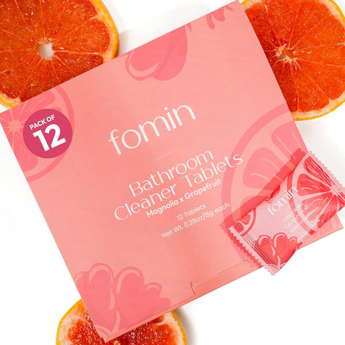 FOMIN Bathroom Cleaner Refill Tablets (12 Pack) - Magnolia Grapefruit - All-In-One Tablet Cleaner For Bathroom Cleaning - Bathroom Cleaner Solutio...