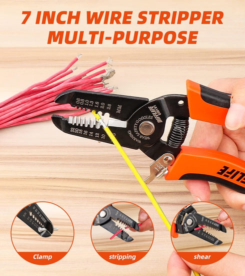 10-22 AWG Wire Stripper Cutter Wire Stripping Tool And Multi-Function Hand Tool?Professional Handle Design And Refined Craftsmanship....
