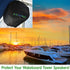 Marine Wakeboard Tower Speaker Covers for 8” Round Speakers – 210T Polyester with Silver UV Coating – Water-Resistant, Double-Stitched with Drawco...