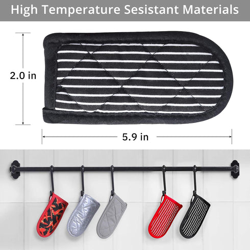 Cast Iron Skillet Handle Covers,Pot Handle Covers Heat Resistant,Pot Holders for Kitchen Heat Resistant,Machine Washable Handle Mitts 2 PCS(Stripe...