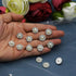 50 pcs Rhinestone Pearl Buttons Accessory Decoration Set for DIY Scrapbooking Embellishments Wedding Bouquet Flower Centre Home Decor 12mm (Silver...