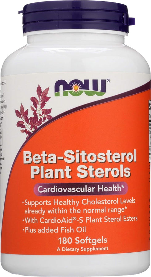 NOW FOODS SPO Beta-Sitosterol Plant Sterols with Fish Oil, 180 Count...