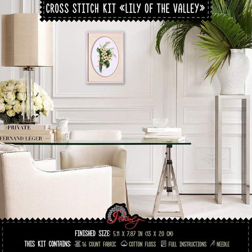 Povitrulya Counted Cross Stitch Kit for Adults 'Lily of The Valley' - Embroidery Set with May Lily Flower Bouquet...