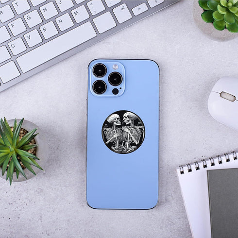 2-Pack Phone Case Holder for Fingers, Pop it for Phone, Phone Grip with Expanding Kickstand Compatible with All Phones and Tablets, Skull Leaf...