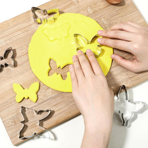 5Pcs Butterfly Cookie Cutter Sandwich Cutter Mini Stainless Steel Fairy Cookie Cutter Set Butterfly Biscuit Cutters Shapes Variety Pack for DIY Ba...