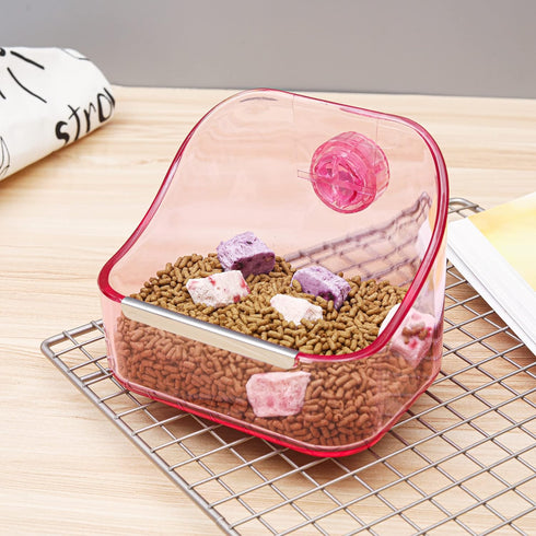 (2 Pack) 5" x 3 3/4" x 4" CalPalmy Pink Food and Water Bowl for Rabbit, Chinchilla, Guinea Pig - The Best Tip-Proof, Clip-On Food Dishes for Rabbi...