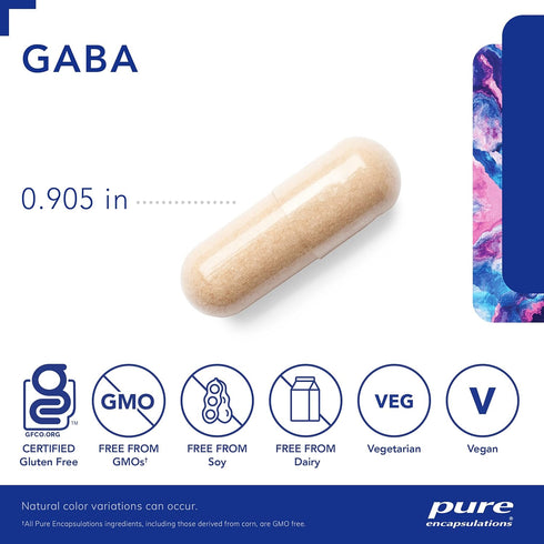 Pure Encapsulations GABA - Supplement to Support Relaxation & Moderation of Occasional Stress - with Premium GABA Amino Acids - 60 Capsules...