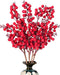 DearHouse 4 Pack Artificial Red Berry Stems Holly Christmas Berries for Festival Holiday Crafts and Home Decor, 19.5 Inches Burgundy Berry Floral ...