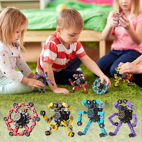 Transformable Fidget Spinners 2 Pcs for Kids and Adults Stress Relief Sensory Toys for Boys and Girls Fingertip Gyros for ADHD Autism for Kids...