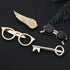 4PCS Tie Clips Necktie Bar Pinch Clasps 4 Patterns Wing & Key & Sunglasses & Eyeglasses Men Tie Accessories for Men Boys Father Husband Lover...