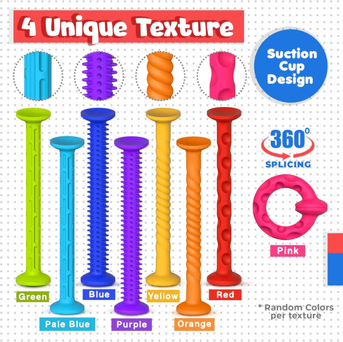 Toddlers Suction Toys Bath Toy: 8pcs Slicone Baby Suction Cup Toys No Hole Bath Toys Great Toddlers Travel Toys Sensory Fidget Toys for babies boy...