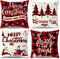 Christmas Pillow Covers 18x18 Set of 4 - Red Black Buffalo Check Plaid Decor - Indoor Outdoor Xmas Throw Pillow Cases for Sofa Couch...