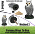 SolisConvene Fake Owl Garden Statue Fake, Owl Scarecrow Sculpture to Frighten Birds, Plastic Owls Devices to Scare Birds Away for Outdoor Decor,Ho...