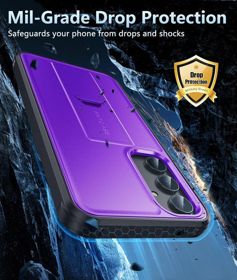 FNTCASE for Samsung Galaxy S23-FE Case: Military Grade Drop & Shock Protection Cell Phone Cover with Kickstand | Heavy Duty Rugged Phonecase Prote...
