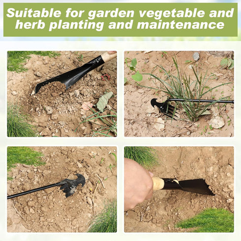 4-Piece Weeding Tool SetGarden Hoe, Weeding Shovelhand weeder tool, 4-Tooth Manganese Steel Forged Manual Weeding Machine, Suitable for Vegetable ...