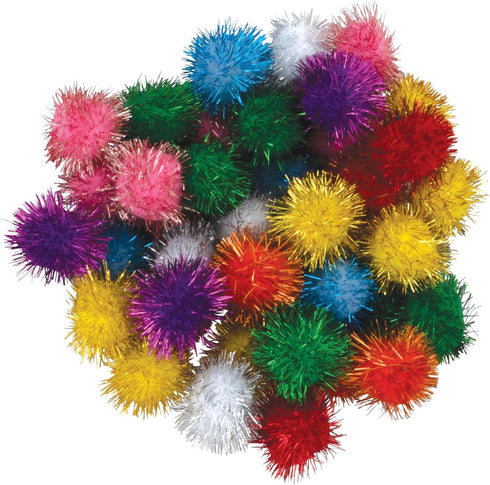CHENILLE KRAFT 1 INCH GLITTER POMS - 40 PACK...