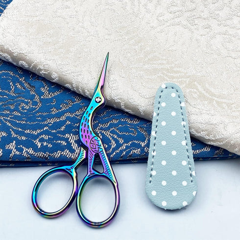 Weabetfu 3.6-inch Small Sewing Scissors with Leather Scissors Cover,Stainless Steel Craft Scissors DIY Tools,Dressmaker Shears Scissors for Embroi...