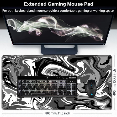 Gaming Mouse Pad, Canjoy Fluid Pattern Mouse Pad 31.5x15.9inch Large Extended Computer Mouse Mat Keyboard Full Desk Mousepad for Gaming, Office, H...