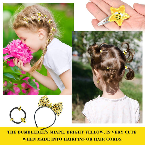 Hicarer 45 Pieces Tiny Bees Craft Decoration Party Decor Flatback Honey Resin Bee Shaped Embellishment with Storage Box for DIY Craft Home(0.98 In...