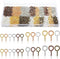 Hotop 600 Pcs Screw Eye Pins Hooks 6 Colors Small Metal Eyelet Mini Screw Pin Peg Self Tapping Eye Hooks for Jewelry Making DIY Art Crafts(4 x 8 m...