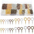 Hotop 600 Pcs Screw Eye Pins Hooks 6 Colors Small Metal Eyelet Mini Screw Pin Peg Self Tapping Eye Hooks for Jewelry Making DIY Art Crafts(4 x 8 m...