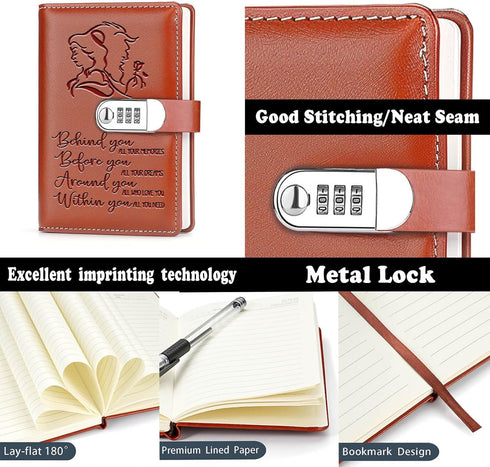 Beauty and The Beast Leather Combination Lock Notebook Always Remember You’re Braver Than You Believe Journal Combination Lock Notebook TV Movie G...