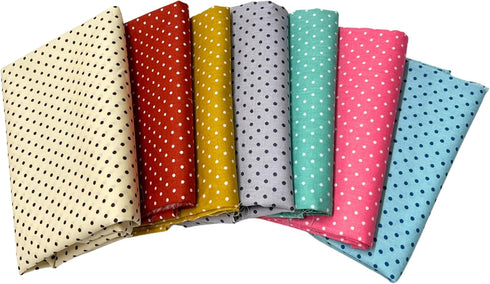 AMORNPHAN 100% Printed Polka dot Cotton Quilting Fabric Bundle for Patchwork Needlework DIY Handmade Sewing Crafting Scrapbooking Artcraft Precut ...