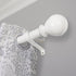Decopolitan Ball Single Telescoping Drapery Rod Set, 36-72-Inches, White...