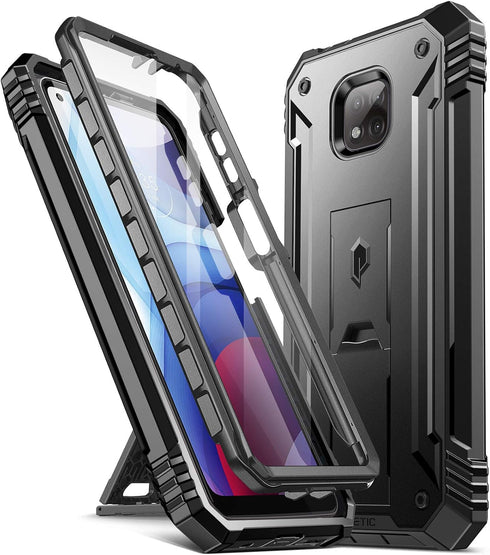 Poetic Revolution Series Case for Moto G Power (2021), Full-Body Rugged Dual-Layer Shockproof Protective Cover with Kickstand and Built-in-Screen ...