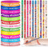 Sabary 48 Pcs Happy Birthday Pencils Rubber Bracelets Set Birthday Party Favors Birthday Pencils Silicone Wristbands Birthday Bracelet for Kids St...
