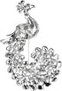 EVER FAITH Peacock Clear Austrian Crystal Bridal Brooch Pendant Silver-Tone...