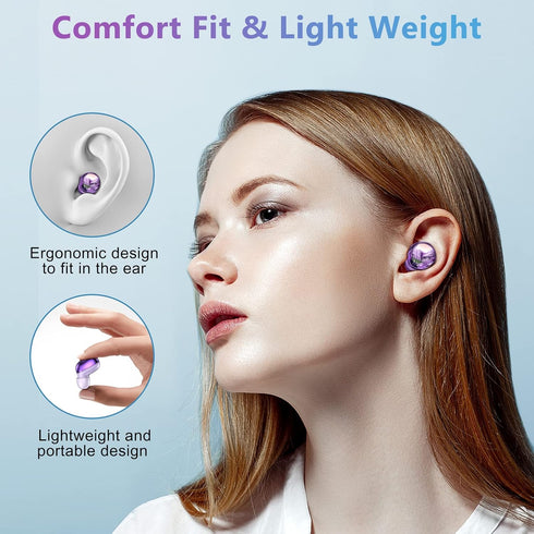 Wireless Earbuds Deep Bass Stereo Sound Bluetooth Earbuds 120H True Wireless Headphones with Ear Caps (S/M/L) for Samsung S23/S22/S21 Ultra Z Flip...