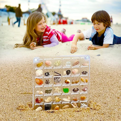 Acrylic Magnetic Seashell Display Box 36 Grids Seashell Storage Box Display Case Decorative Seashell Starfish Trinket, Small Craft Organizers Cont...