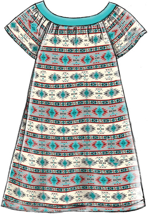 McCall Pattern Company McCall's M7798 Learn Girl's Cold Shoulder and Raglan Sleeve Dress Sewing Patterns, Sizes 7-14, 7-8-10-12-14, White...