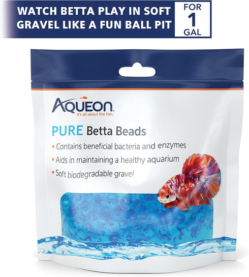 Aqueon Pure Betta Beads, Blue...