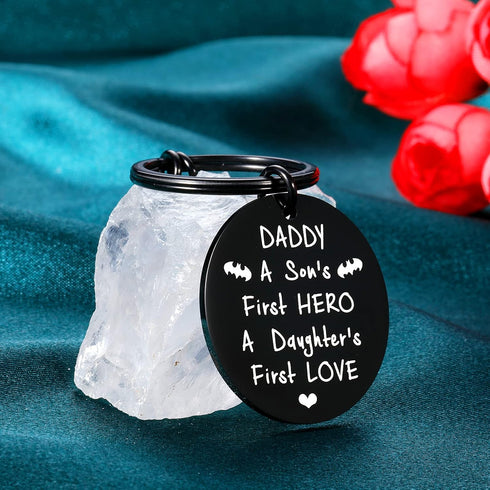 Dad Keychain Gifts from Son Daughter to Daddy Fathers Day Christmas Birthday...