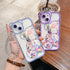 Case for iPhone XR with Cute Flowers Bear Pattern, Camera Protector, Clear Case and Lovely Strap Bracelet Chain for Girls Women, Compatible for iP...
