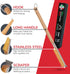 26” Pizza Oven Brush with Stone Scraper - Stainless Steel Bristles, Extra Long Handle, Heat-Resistant - Compatible with Ooni Ovens - Includes Spar...