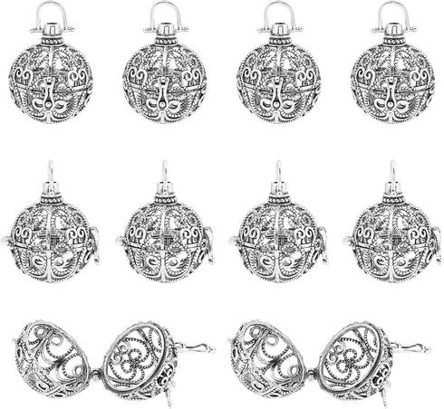arricraft 10pcs Cage Pendants, Brass Locket Charms, Chime Ball Pendants, Locket for Necklaces Jewelry Making Supplies-Antique Silver...