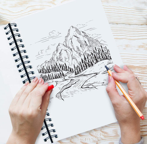 Artist’s Sketchbook Hardcover – 200GSM Very Thick Paper – Large, Spiral Sketch Book for Drawing and Mixed Media – Sketch Pad, Art Book - 8.25 x 11...