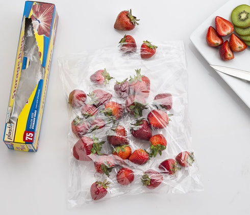 Disposable Plastic Storage Bags With Original Twist Tie, 1 Gallon Size, 75 Bags, Great For Home, Office, Vacation, Traveling, Sandwich, Fruits, Nu...