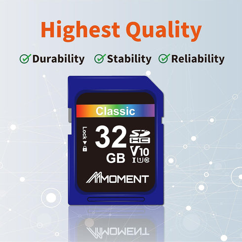 MMOMENT SDHC Card 32GB Compatible with Camera, PC, UHS-I, U1, V10, Class 10, Read Speed Up to 97 MB/s,Write Speed Up to 25MB/s...
